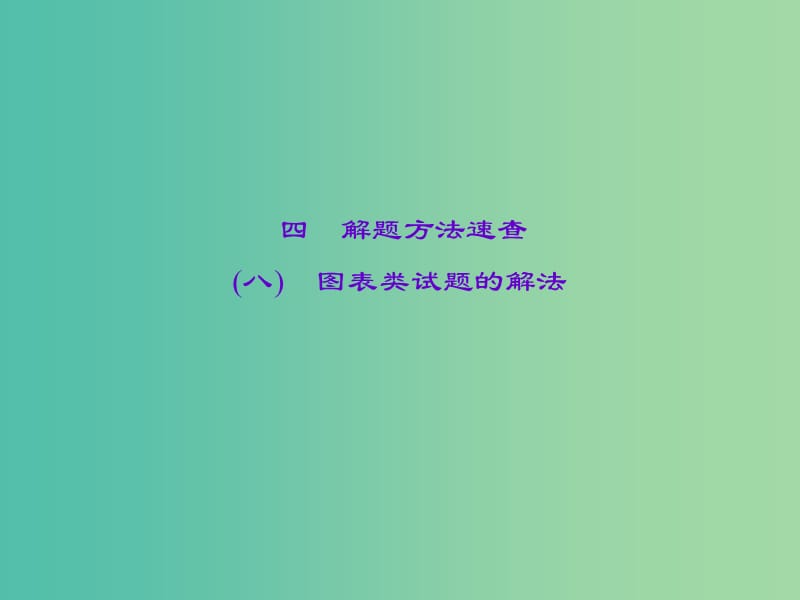 中考政治 知识盘查八 解题方法速查 图表类试题的解法课件.ppt_第1页