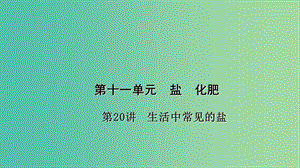 中考化學 第1篇 考點聚焦 第20講 生活中常見的鹽課件.ppt