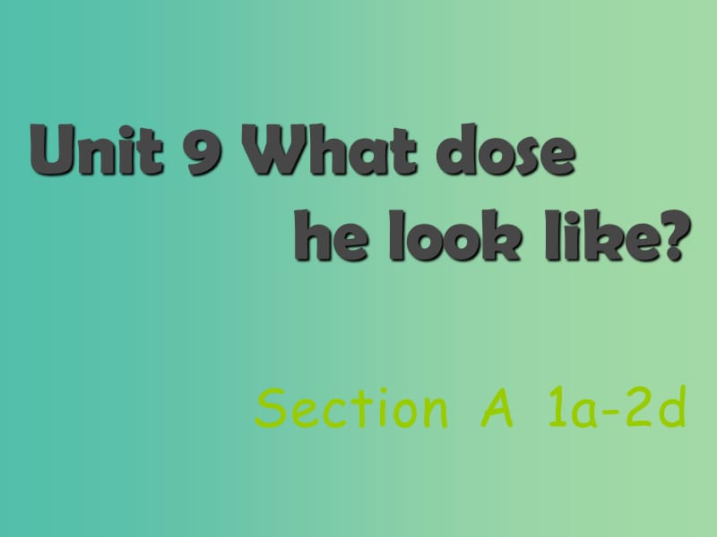 七年级英语下册 Unit 9 What does he look like Section A（1a-2d）课件 （新版）人教新目标版.ppt_第1页