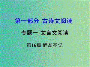 中考語文 第一部分 古代詩文閱讀 專題一 文言文閱讀 第16篇 醉翁亭記課件.ppt