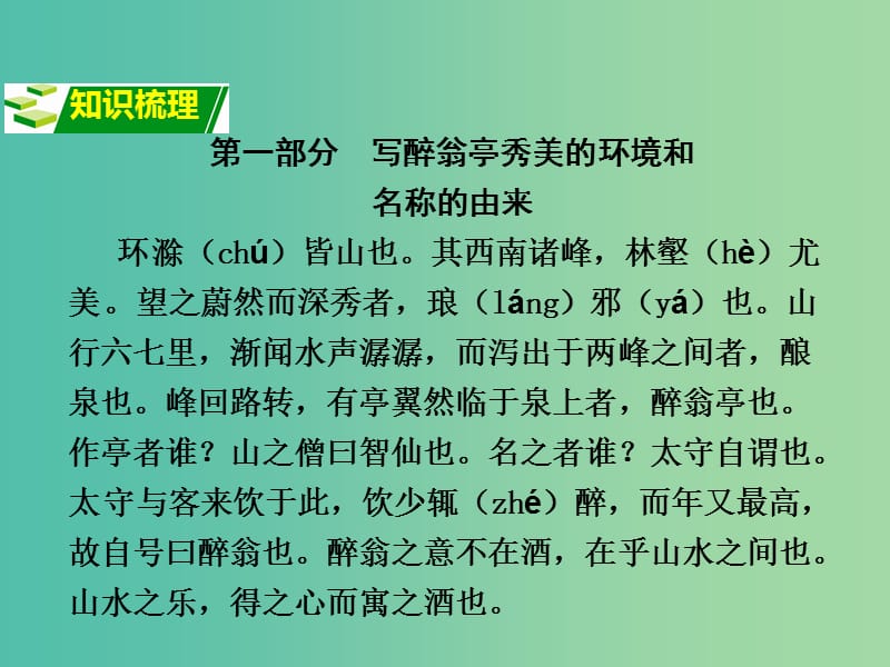 中考语文 第二部分 古诗文阅读 专题二 文言文阅读 24《醉翁亭记》复习课件.ppt_第2页