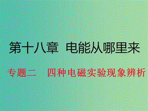 九年級物理全冊 第18章 電能從哪里來 專題2 四種電磁實驗現(xiàn)象辨析課件 （新版）滬科版.ppt