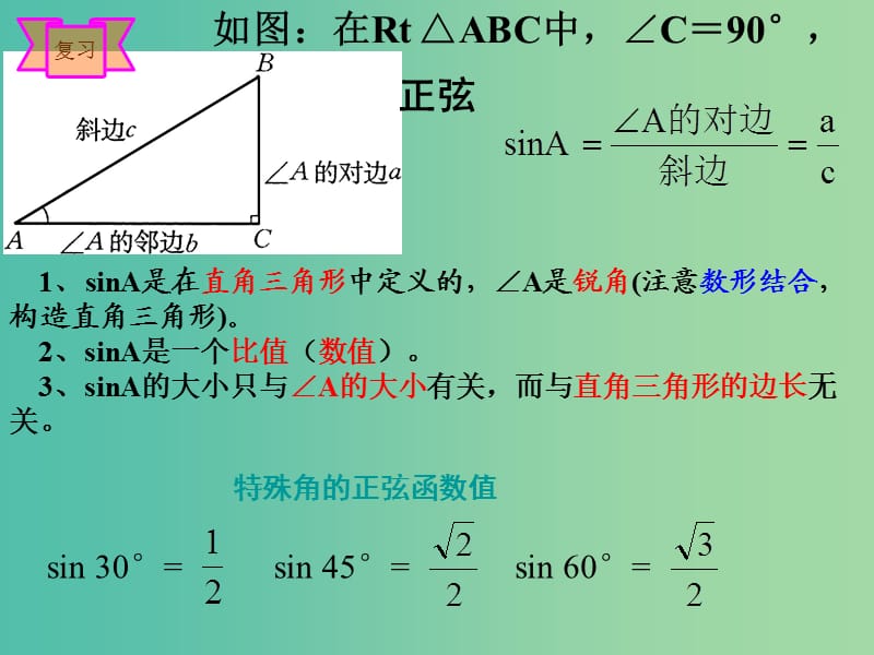 九年级数学下册 第28章 锐角三角函数 28.1 余弦和正切（第2课时）课件2 （新版）新人教版.ppt_第3页