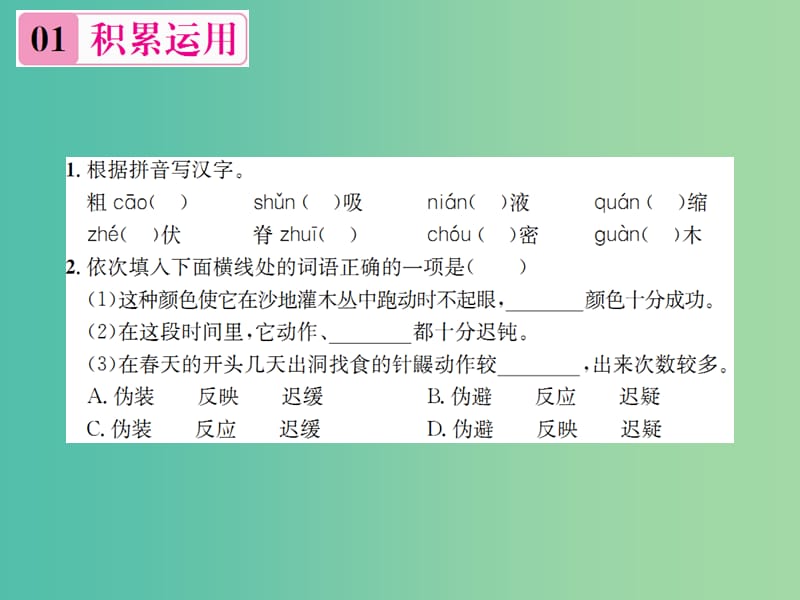 七年级语文下册 第五单元 20《珍奇的稀有动物——针鼹》教学课件 （新版）语文版.ppt_第2页