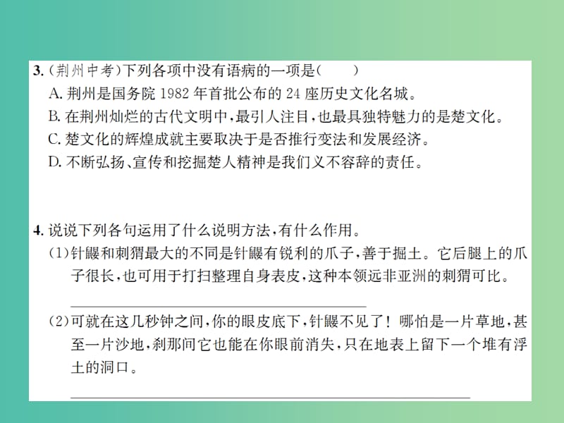 七年级语文下册 第五单元 20《珍奇的稀有动物——针鼹》教学课件 （新版）语文版.ppt_第3页