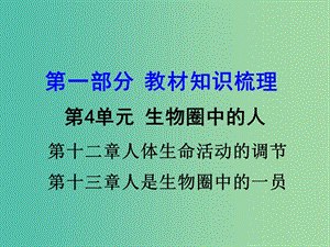 中考生物 第一部分 教材知識梳理 第4單元 第12-13章 復習課件 蘇教版.ppt