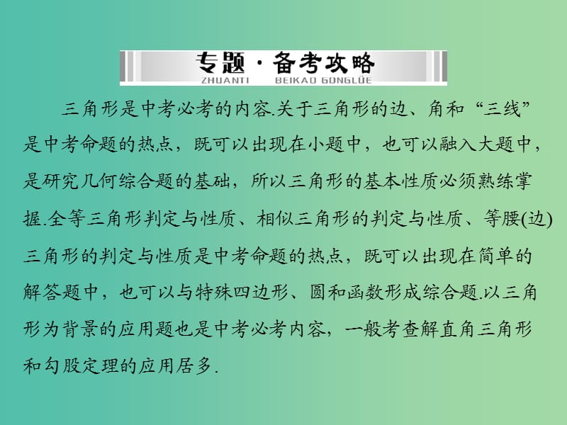 中考数学 第二部分 专题突破六 三角形课件.ppt_第2页