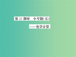 中考化學(xué)一輪復(fù)習(xí) 夯實基礎(chǔ) 第22課時 小專題5 化學(xué)計算課件 新人教版.ppt