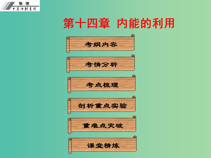 中考物理冲刺复习 第十四章 内能的利用课件 新人教版.ppt_第1页