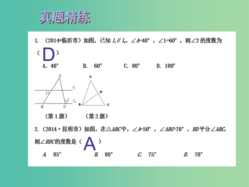 中考数学总复习 第四章 三角形 第17课时 三角形的基础知识课件.ppt_第2页