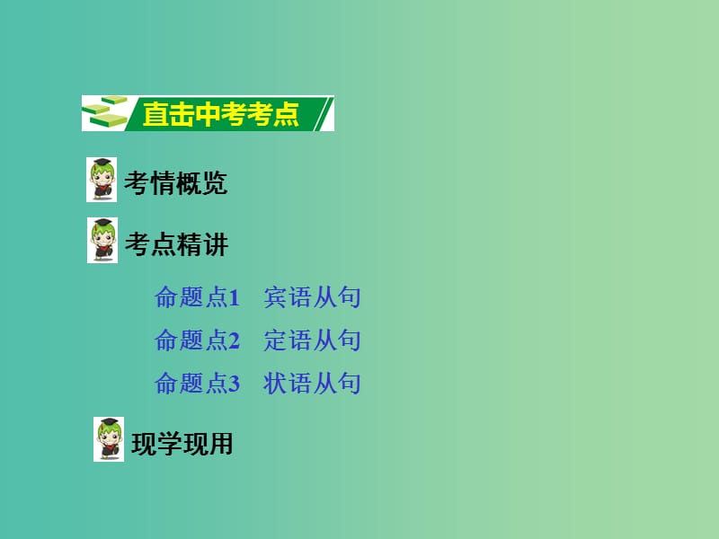 中考英语 第二部分 语法专题研究 专题十四 复合句课件 人教新目标版.ppt_第2页