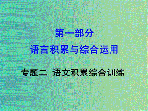 中考語文 第一部分 語文積累與綜合運用 專題二 語文積累綜合訓(xùn)練課件.ppt