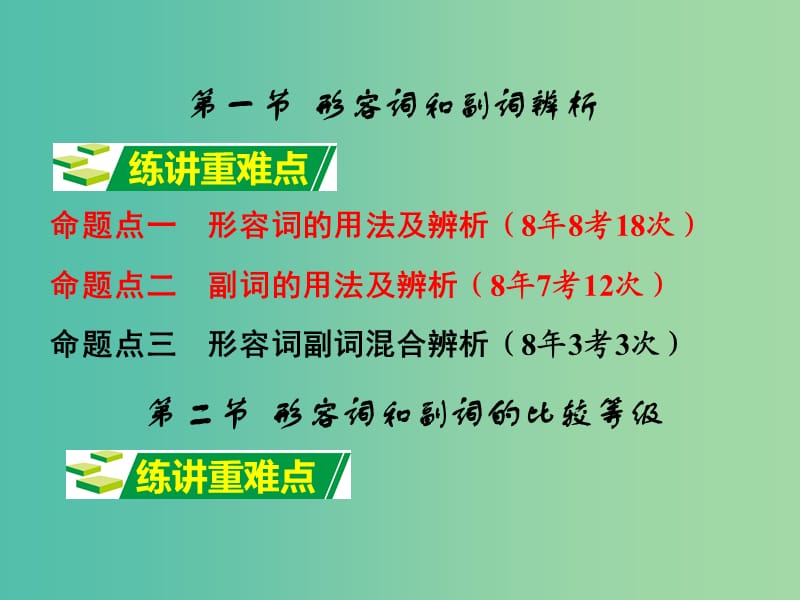 中考英语 第二部分 语法专题研究 专题七 形容词和副词复习课件 新人教版.ppt_第2页