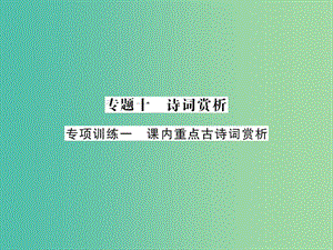 中考语文 第二轮 专题突破 能力提升 专题十 诗词赏析 专项训练一 课内重点古诗词赏析课件 新人教版.ppt