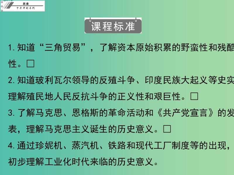 中考历史冲刺复习 基础梳理 第20章 第一次工业革命殖民扩张和殖民地课件.ppt_第3页