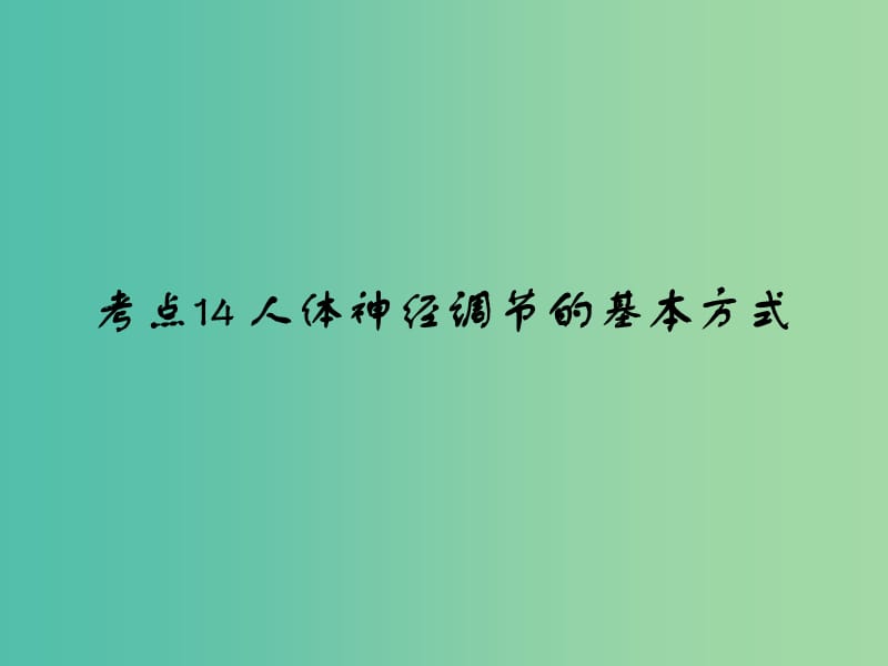 中考生物 第4单元 考点14、15课件 新人教版.ppt_第1页