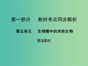 中考生物 第一部分 教材考點同步解析 第五單元 生物圈中的其他生物（第3課時）復(fù)習(xí)課件 新人教版.ppt