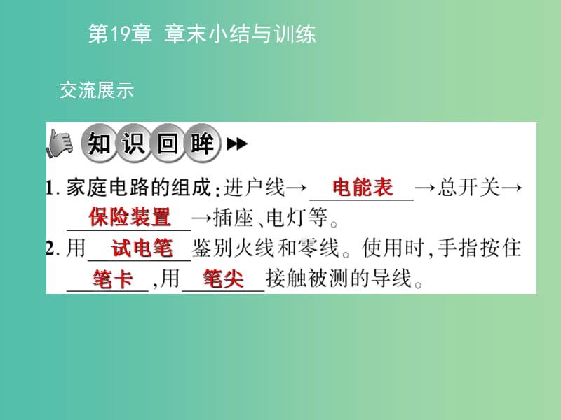 九年级物理全册 第19章 生活用电章末小结与训练课件 （新版）新人教版.ppt_第3页