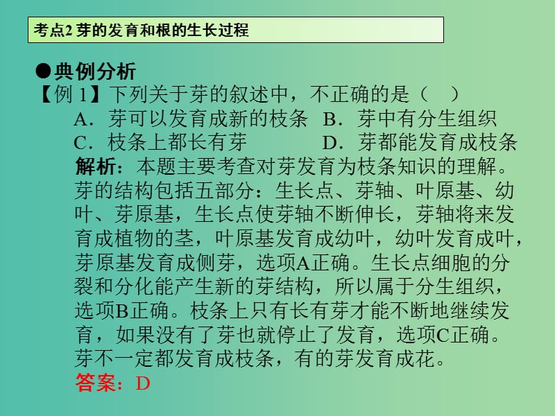 中考生物 第3单元 考点2 芽的发育和根的生长过程课件 新人教版.ppt_第3页