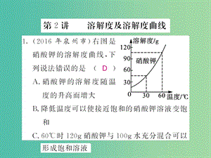 中考化學(xué)第一輪復(fù)習(xí) 系統(tǒng)梳理 夯基固本 第9單元 溶液 第2講 溶解度及溶解度曲線練習(xí)課件 新人教版.ppt