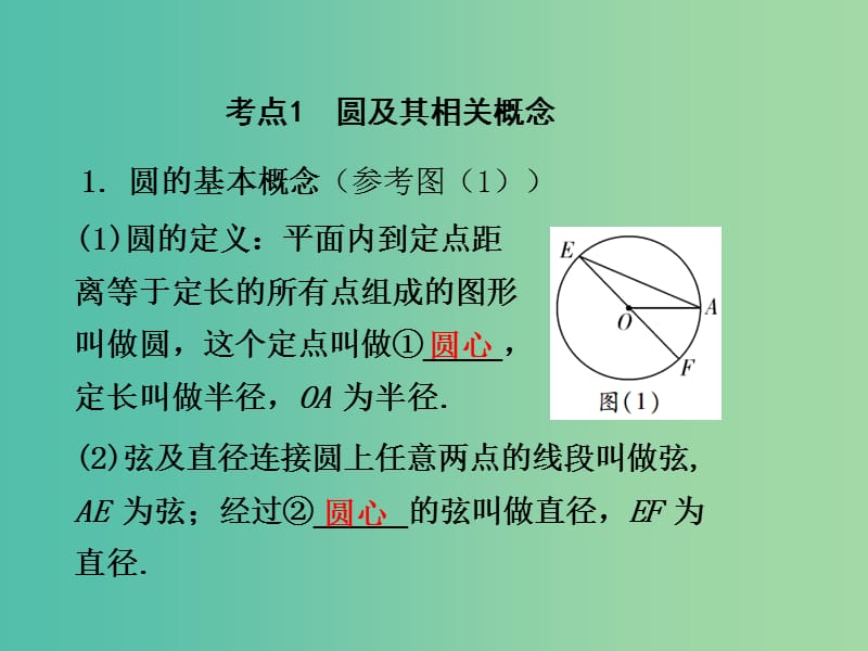 中考数学 第一部分 教材知识梳理 第六单元 第23课时 圆的基本性质课件.ppt_第3页