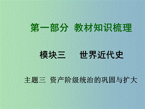 中考?xì)v史總復(fù)習(xí) 第一部分 教材知識(shí)梳理 模塊三 世界近代史 主題三 資產(chǎn)階級(jí)統(tǒng)治的鞏固與擴(kuò)大課件 北師大版.ppt