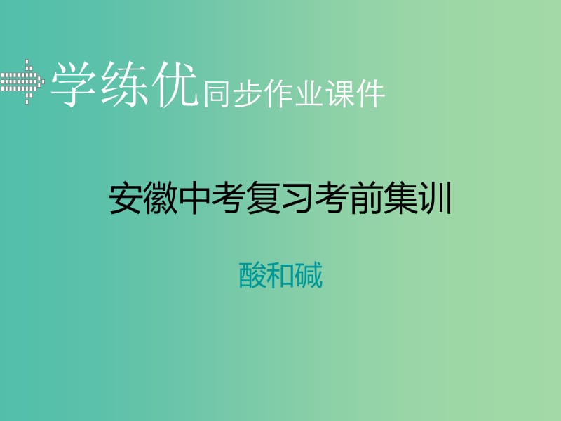 中考化学复习 专题六 酸和碱习题课件 新人教版.ppt_第1页