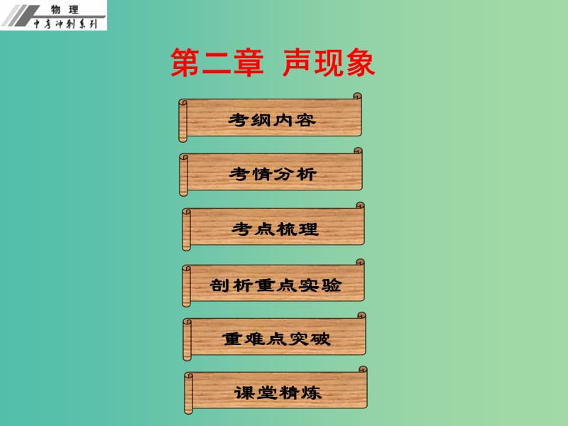 中考物理冲刺复习 第二章 声现象课件 新人教版.ppt_第1页