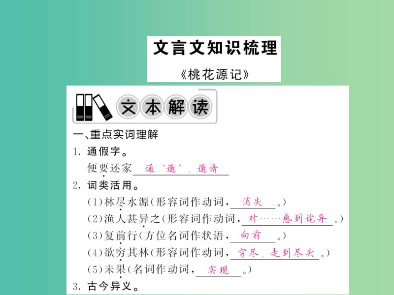 中考语文 第一轮 复习教材 夯基固本 八上 文言文知识梳理课件 新人教版.ppt_第1页