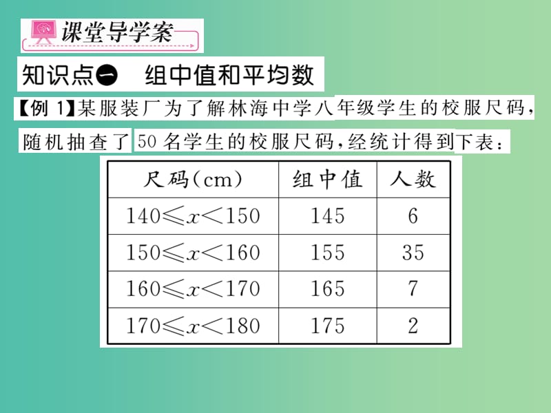 八年级数学下册 第二十章 数据分析 20.1.1 用样本平均估计总体平均数（第2课时）课件 （新版）新人教版.ppt_第3页