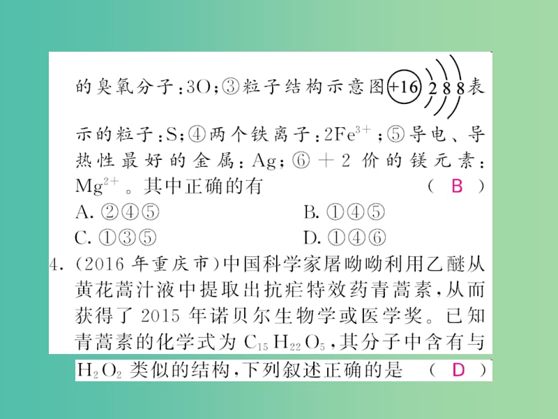 中考化学第二轮复习 专题训练 提升能力 专题一 化学用语练习课件 新人教版.ppt_第2页