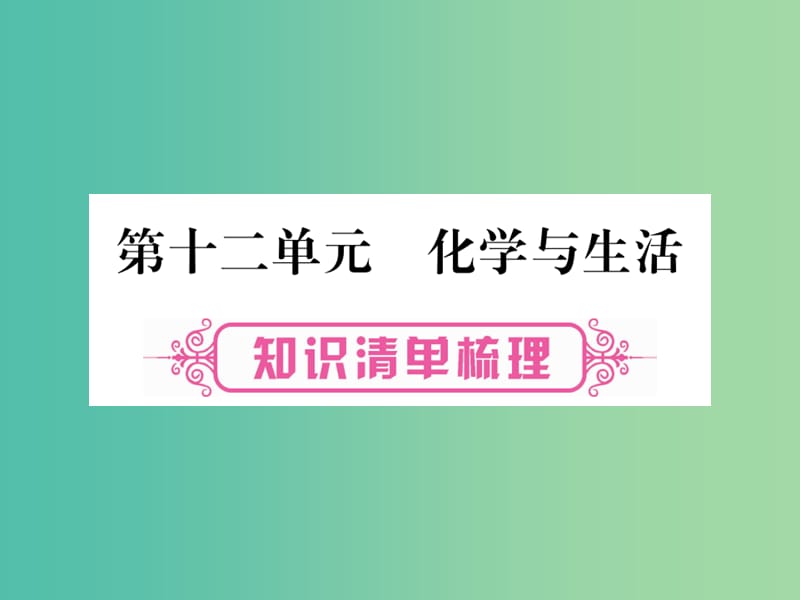 中考化学 第一部分 教材系统复习 第12单元 化学与生活课件.ppt_第1页