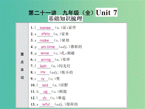 中考英語 基礎知識梳理 第二十一講 九全 Unit 7課件 人教新目標版.ppt