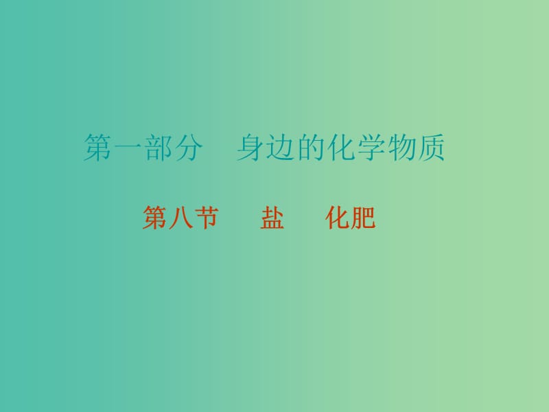 中考化学 第一部分 身边的化学物质 第八节 盐 化肥复习课件 新人教版.ppt_第1页