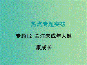 中考數(shù)學復習 熱點專題12 關(guān)注未成年人健康成長課件.ppt