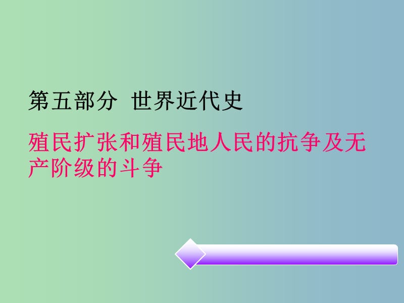 中考历史必备复习 第五部分 世界近代史 第二单元 殖民扩张和殖民地人民的抗争及无产阶级的斗争课件.ppt_第1页