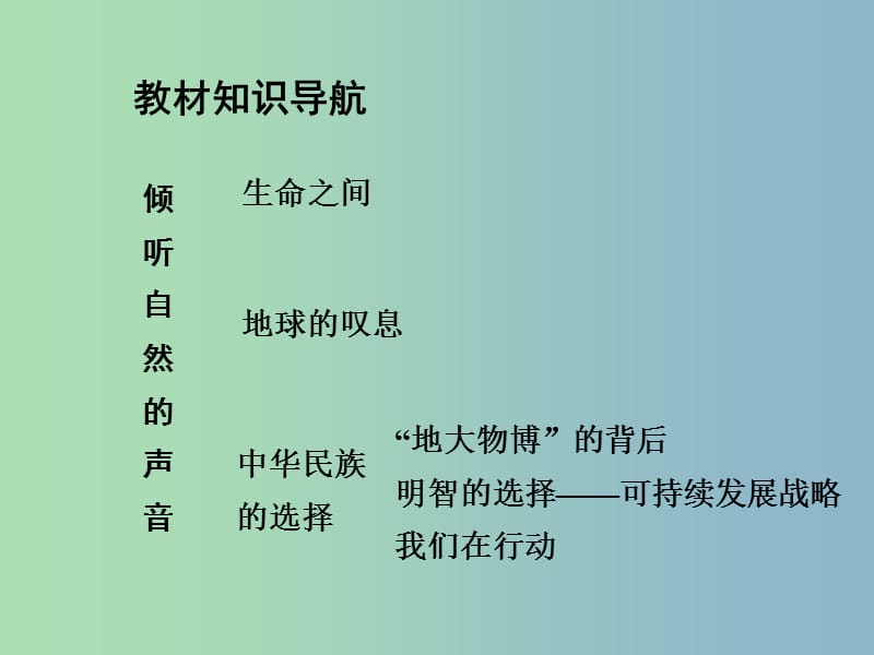 中考政治总复习 知识梳理精讲 七上 第三单元 倾听自然的声音课件 人民版.ppt_第3页