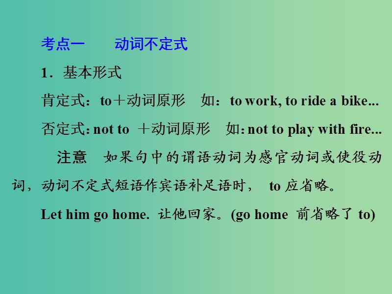 中考英语二轮复习 语法精析强化训练 第九讲 非谓语动词课件 外研版.ppt_第3页