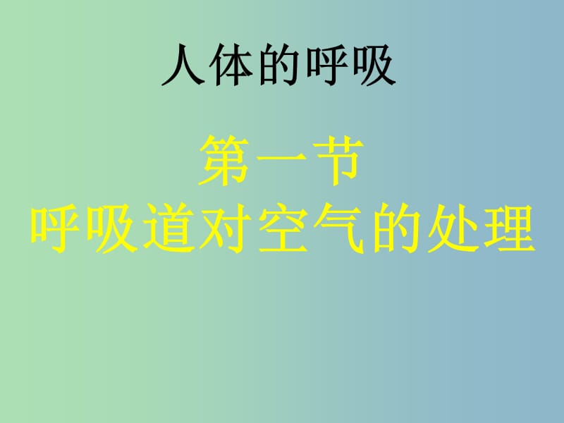 七年级生物下册第四单元第三章第一节呼吸道对空气的处理课件3新版新人教版.ppt_第1页