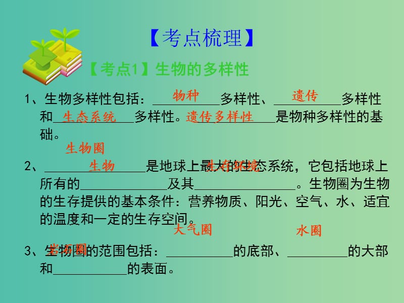 中考生物 考点梳理复习 第一单元 第一章 生命的世界课件2.ppt_第3页