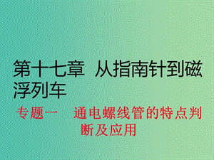 九年級(jí)物理全冊(cè) 第17章 從指南針到磁浮列車 專題1 通電螺線管的特點(diǎn)判斷及應(yīng)用課件 （新版）滬科版.ppt