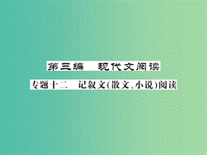 中考語文 第二輪 專題突破 能力提升 第三篇 現(xiàn)代文閱讀 專題十二 記敘文（散文、小說）閱讀課件 新人教版.ppt