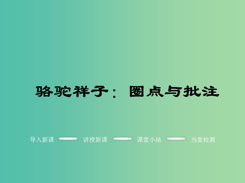 七年级语文下册 名著导读 骆驼祥子：圈点与批注课件 新人教版.ppt_第1页