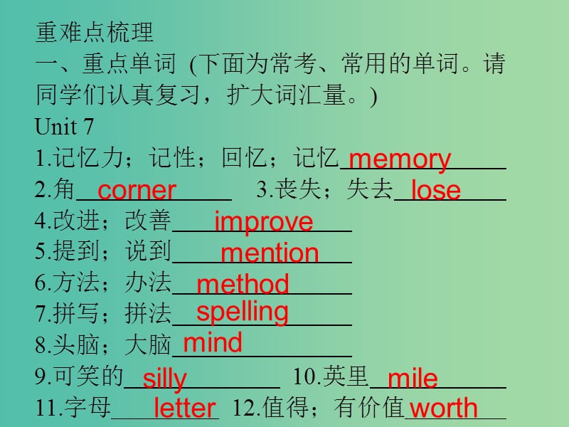 中考英语 重点难点梳理 八上 Unit 7-8课件.ppt_第2页