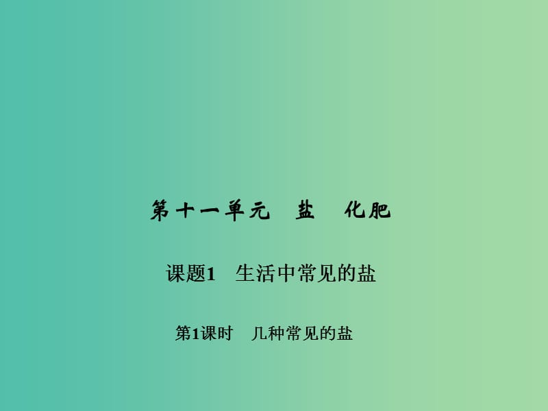 九年级化学下册 第11单元 课题1 第1课时 几种常见的盐习题课件 新人教版.ppt_第1页