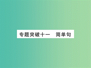 中考英語 第二篇 中考專題突破 第一部分 語法專題突破十一 簡單句課件 人教新目標(biāo)版.ppt