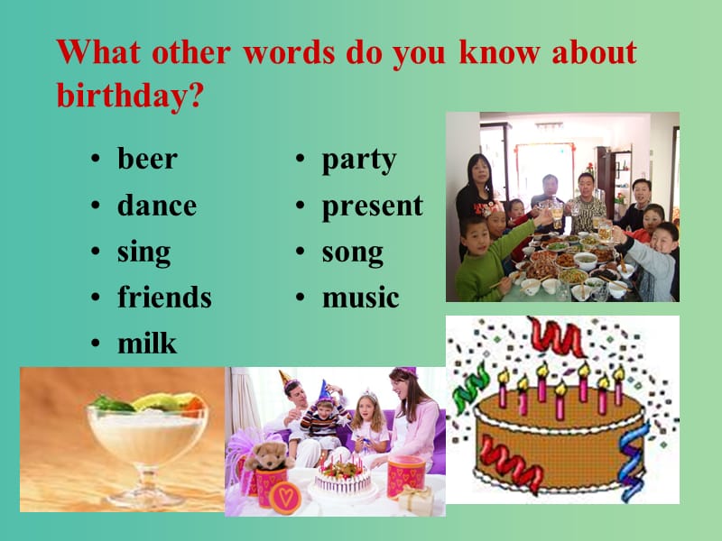 七年级英语上册《Module 8 Choosing presents Unit 1 I always like birthday parties》课件 （新版）外研版.ppt_第3页