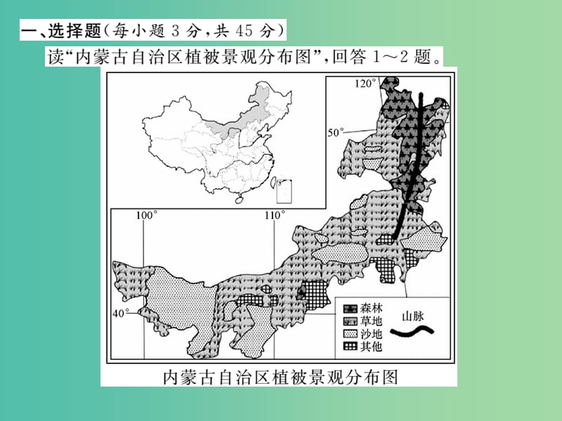 八年级地理下册 第八章 西北地区达标测试题课件 新人教版.ppt_第2页