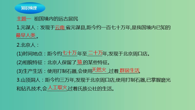 中考历史一轮专题复习 中华文明的起源及国家的产生和社会的变革课件.ppt_第3页