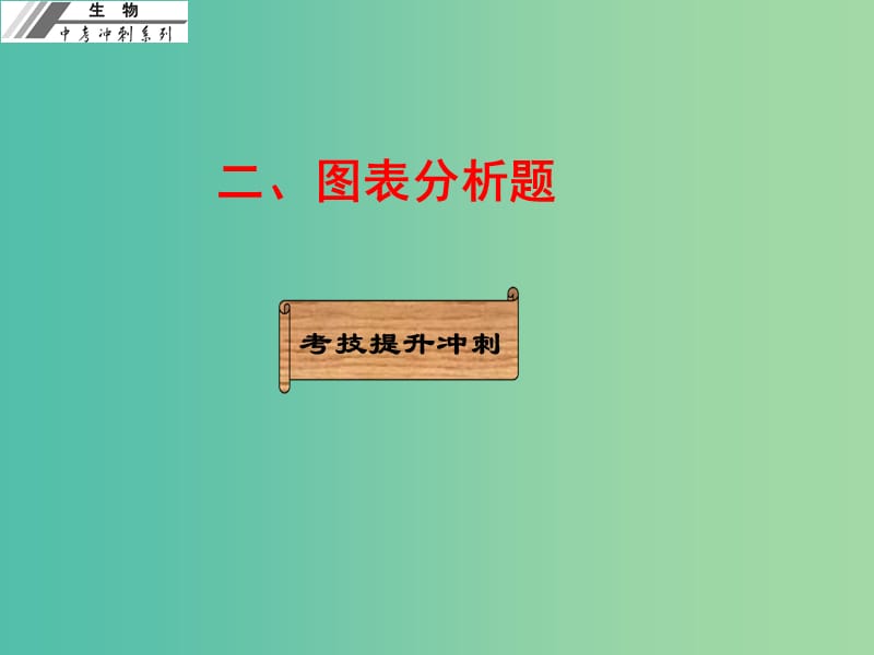 中考生物冲刺复习 考技提升 专题一 识图解图二 图表分析题课件 新人教版.ppt_第1页